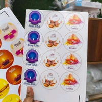 Diwali Packing Sticker Sheet 2" Set Of 48 Stickers 
