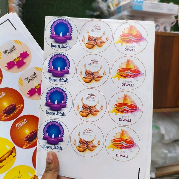 Diwali Packing Sticker Sheet 2" Set Of 48 Stickers 