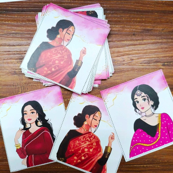 Display Cards 3.5"4 Inch 50 Pcs (Non Personalised) Desi Girl 