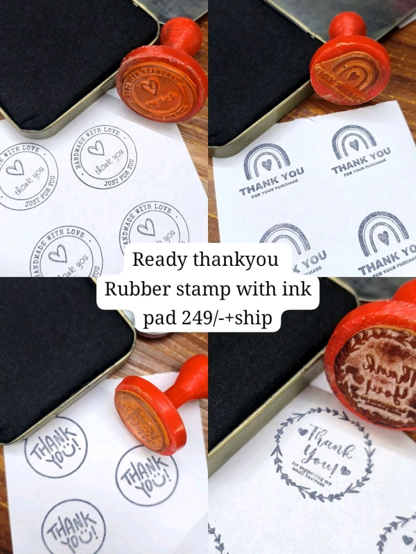 Thankyou Stamp With Ink Pad 1.5 Inch Random Design Ready Design 