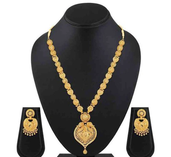 Stylish Heart Shape One Gram Gold Plated Multi String Necklace Set for Women - Free