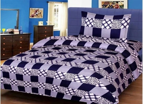 Beautiful Multicolor Polycotton Single Bedsheets With Pillow Cover - Free Size