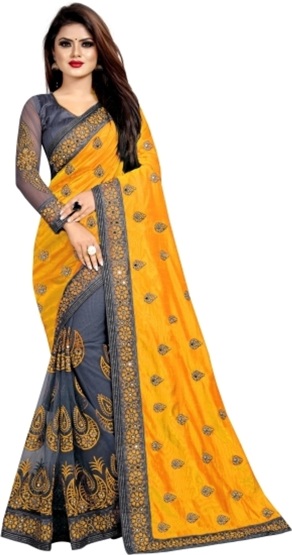 Fashion Saree Fashion Net Saree - mustard