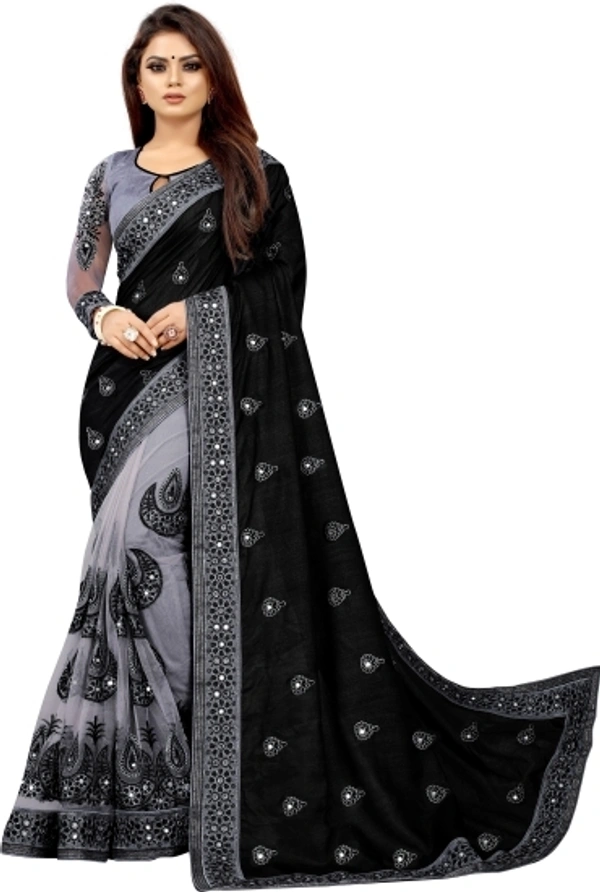 Fashion Saree Fashion Net Saree - black