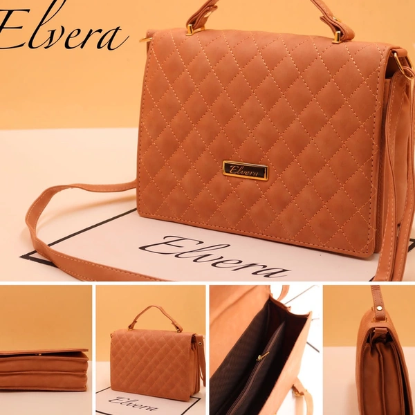 ELVERA Lady's Hand Bag - Having base of 4 inches and 2 Partition and one zip pocket inside makes it most useful sling bag