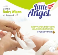 Little Angel Gentle Soft Cleansing Baby Wipes 72 Count with Aloevera & Vitamin E, (72 Count)