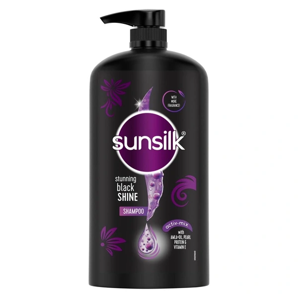 Sunsilk Black Shine, Shampoo, 1L, - 1 LTR.