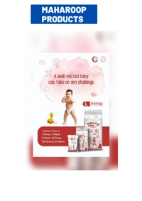 Mommy Care Baby Diaper Pants Large (L) Size, 9-14 kgs with ADL Technology - 30 Count - 12 Hours Protection . Pack Of 6. - Large (L)
