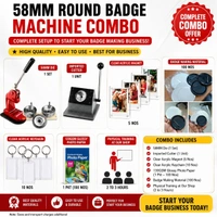 58mm Round Badge Machine with Imported Cutter - with Training