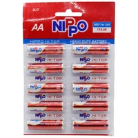 Nippo AA Battery Cell red- Mrp 17, Price 10.5/Pcs [Pack of 10pcs] - 10pcs ×1pack
