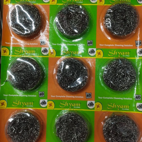 Shyam Scrubber Steel Katha Folder- Mrp 10 Price 6/Pcs [Pack of 12 scrubber] - 1 Pack