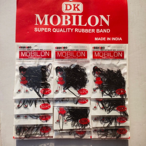 Mobilon Hair Rubber Band- Price 3/pcs [Pack Of 12] - black
