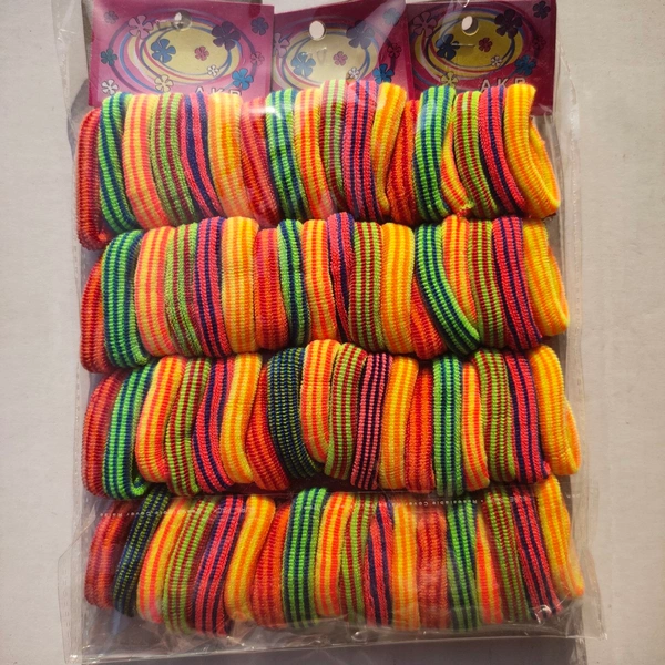 Neon Hair Rubber Band- 2.5/Set [Pack Of 12 ] - multi