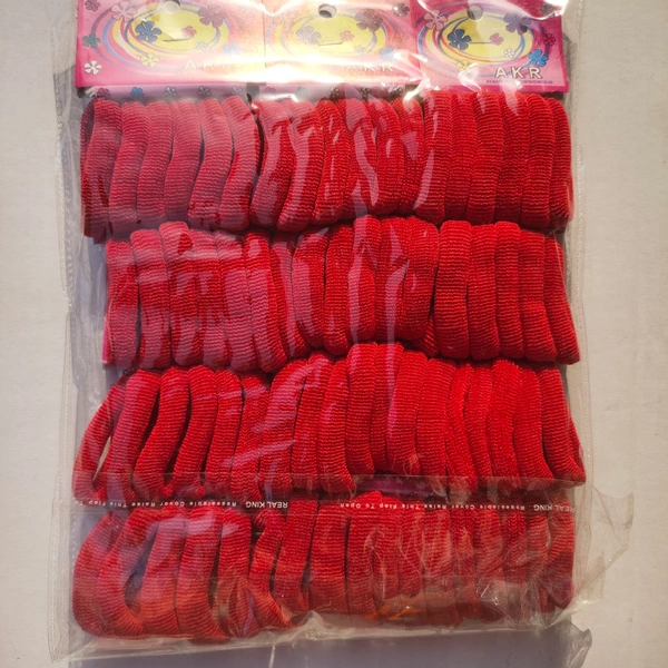 Neon Hair Rubber Band- 2.5/Set [Pack Of 12 ] - red