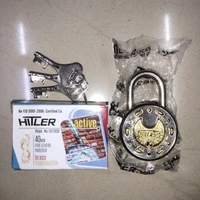 Hitler Active Brass Combination Double Locking System Five Lever Padlock With 3 Keys Size 40mm