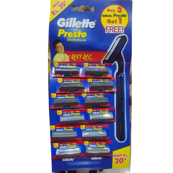 Gillette Presto Razor- Mrp 25, Price16.66/Pcs [Pack Of 12 ]