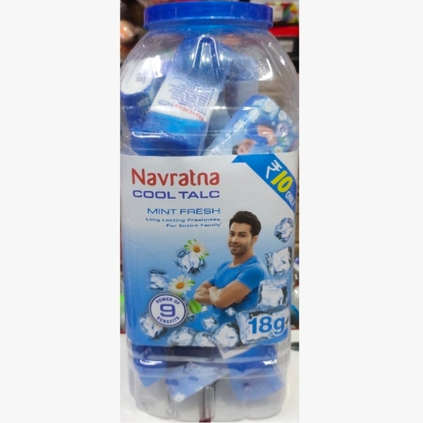 Navratna Cool Talc Powder- Mrp 10, Price 9/Pcs [Pack Of 24] - mint fresh, 18 grams