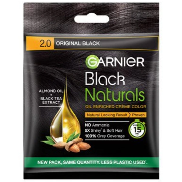 Garnier Black Natural Hair Colour- Mrp 35, Price 30/Pcs [Pack Of 8 ] - Original Black