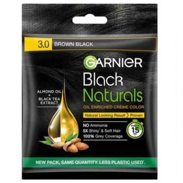 Garnier Black Natural Hair Colour- Mrp 35, Price 30/Pcs [Pack Of 8 ] - Brown Black