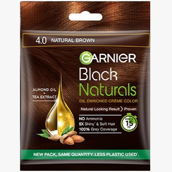 Garnier Black Natural Hair Colour- Mrp 35, Price 30/Pcs [Pack Of 8 ] - Natural Brown