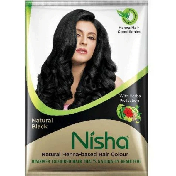 Nisha Mehandi Hair Colour- Mrp 15, Price 8/Pcs [Pack Of 10] - Black