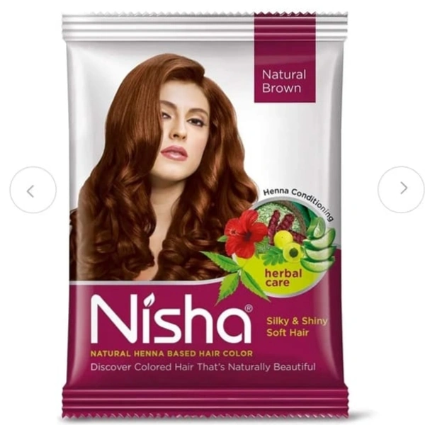 Nisha Mehandi Hair Colour- Mrp 15, Price 8/Pcs [Pack Of 10] - Brown