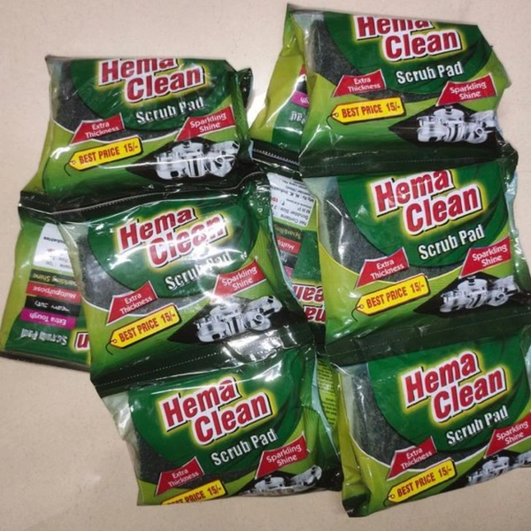 Hema Clean Scrubber Small- Mrp 10, Price 3/pcs  [Pack Of 12 ]