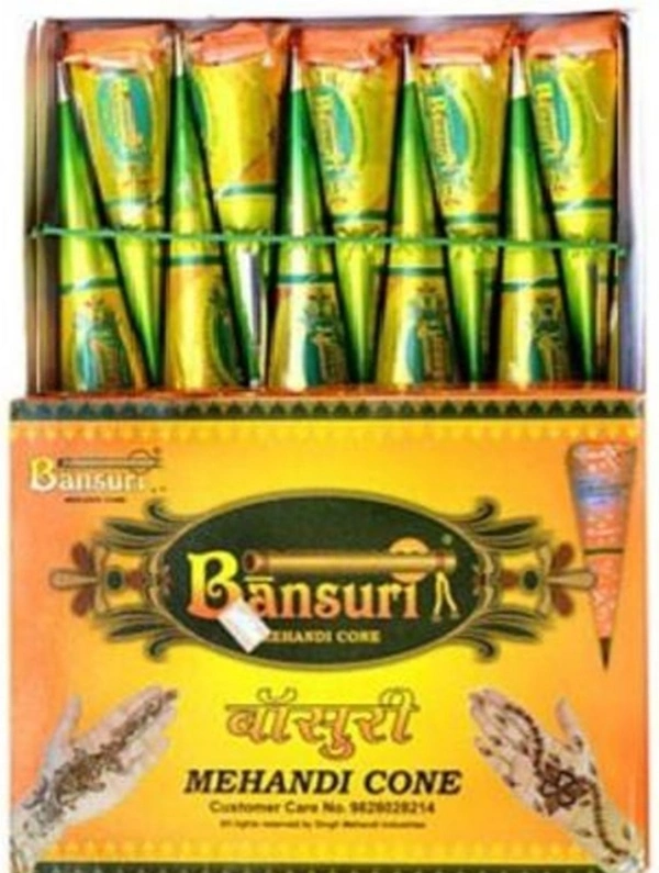 Bansuri Mehandi Cone Small-MRP 10, Price 4/pcs [Pack Of 12] - 15 Box
