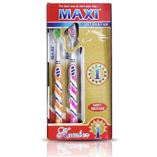 Maxi Brand Toothbrush Number One- Mrp25, Price 10/Pcs [Pack of 12 Brush]