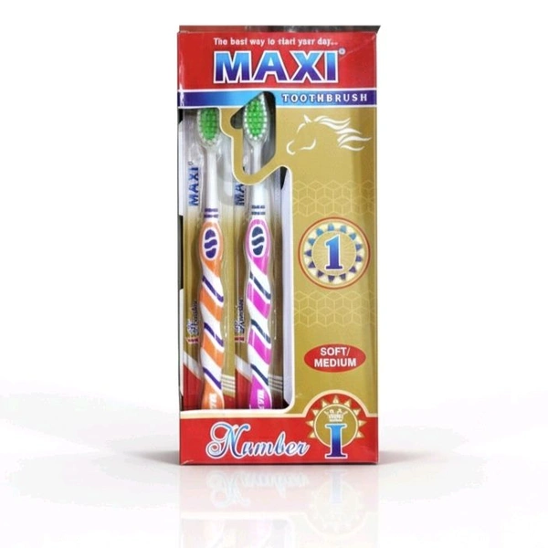 Maxi Brand Toothbrush Number One- Mrp25, Price 10/Pcs [Pack of 12 Brush]