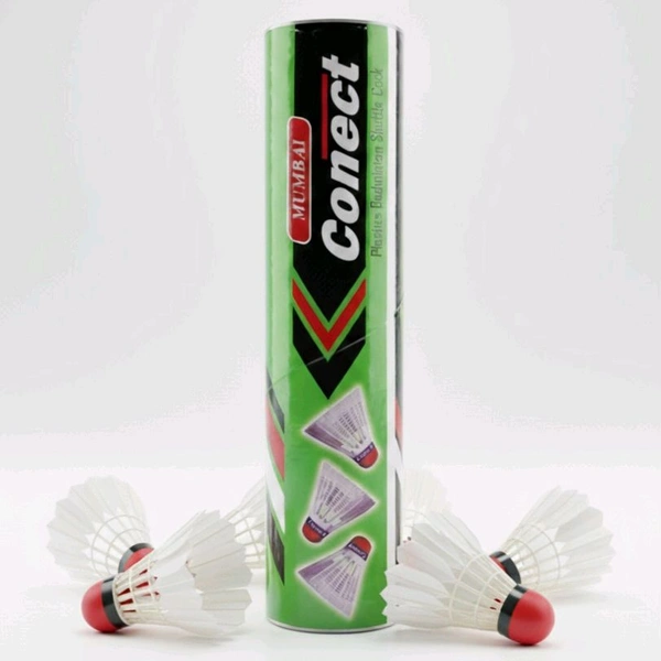 Conect Full Plastic Badminton Shuttlecock-Mrp10, Price5/Pcs [Pack of 12pcs]