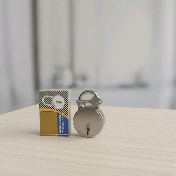 Round Lock Steel Polished Padlock With 2keys Size 25mm Small For Bags (MOQ-6pcs)