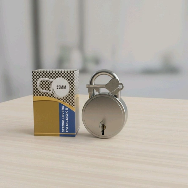 Round Lock Steel Polished Padlock With 2keys Size 35mm (MOQ-6pcs)