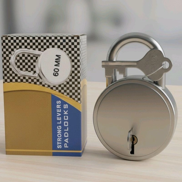 Round Lock Steel Polished Padlock With 2keys Size 60mm