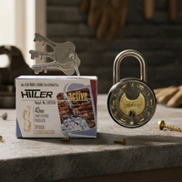 Hitler Active Brass Combination Double Locking System Five Lever Padlock With 3 Keys Size 40mm