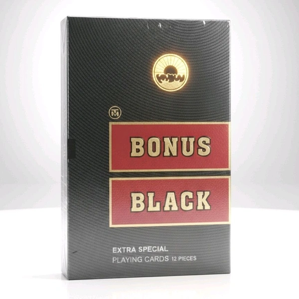 Bonus Black Quality Playing Cards (Black Bonus)- Mrp 50, Price 30/pcs[Pack of 12]