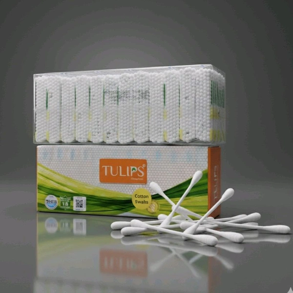 Tulips Ear Cotton Swabs Buds Wooden Stick- Mrp49, Price23/Pcs [Pack of 12set]