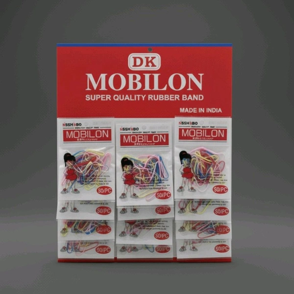 Mobilon Hair Rubber Band- Mrp10, Price4/pcs [Pack of 12pcs] - Multi Colour