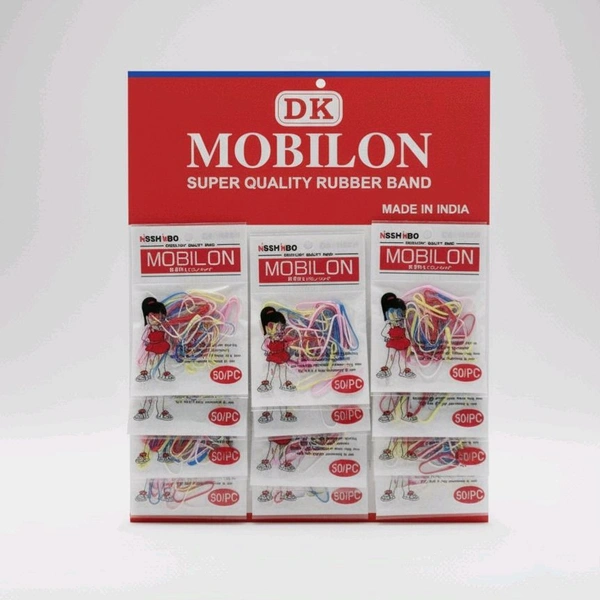 Mobilon Hair Rubber Band- Mrp10, Price4/pcs [Pack of 12pcs] - Multi Colour