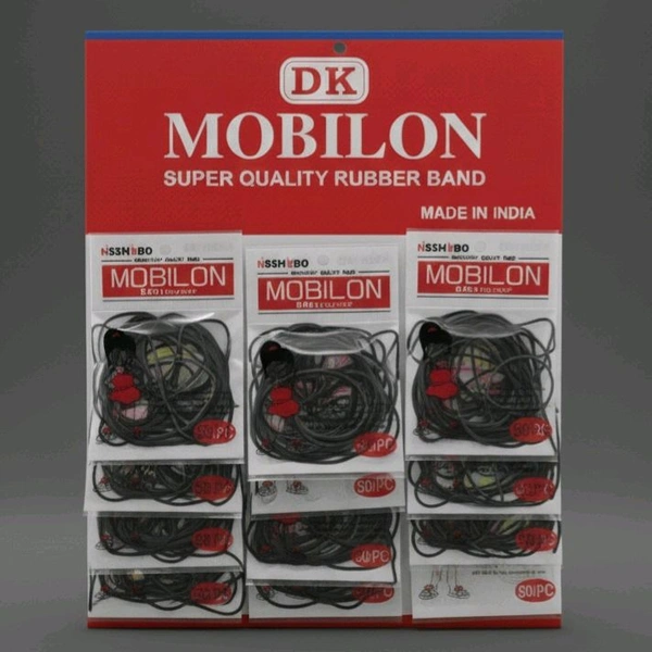 Mobilon Hair Rubber Band- Mrp10, Price4/pcs [Pack of 12pcs] - black