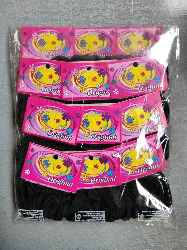 Neon Hair Rubber Band- 2.5/Set [Pack Of 12 ] - black