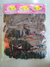 Neon Hair Rubber Band- 2.5/Set [Pack Of 12 ] - black