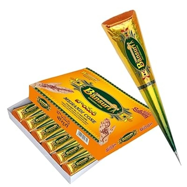 Satrang Bansuri Mehandi Cone Small- MRP 10, Price 4.5/pcs [Pack of 12pcs] - 12pcs × 1box