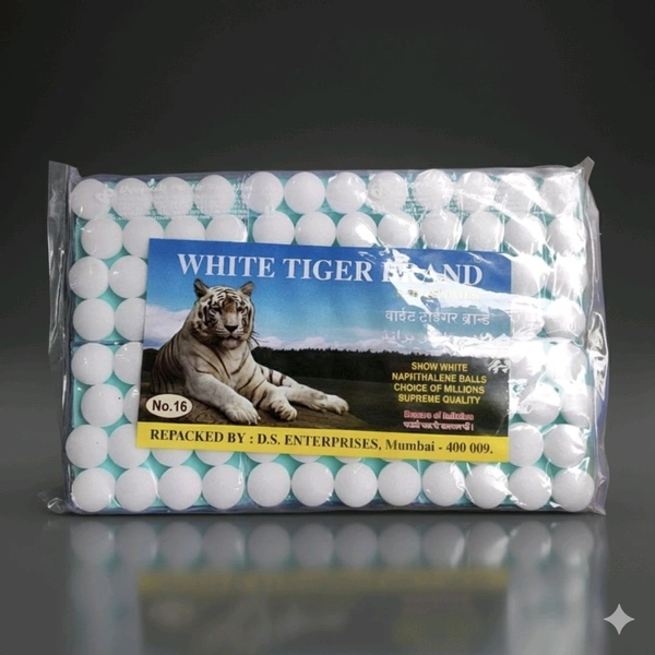 White Tiger Brand Naphthalene Ball, Phynel Goli, Damar Goli Size No.16- Mrp40, Price13/Pcs [Pack Of 12 ]