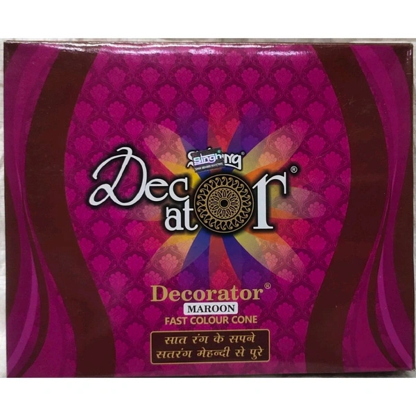 Satrang Decorator Fast Mehandi Cone ( Jhat Pat)-Maroon Mrp-10, Rs 5.5/Pcs [Pack Of 12 Pieces]