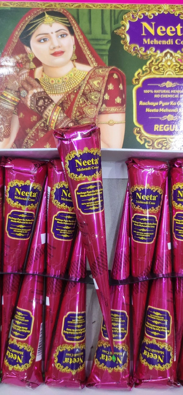 Neeta Mehandi Cone Jumbo- Mrp10, Rs3.75/Pcs [Pack Of 12 Pieces] - 3 Box