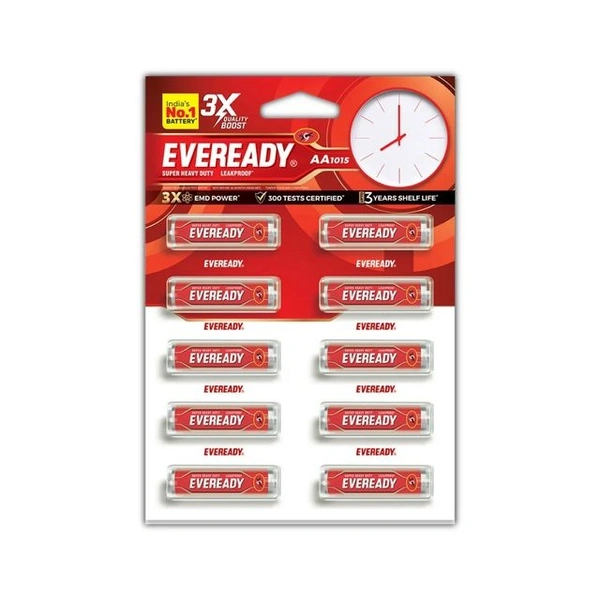 Eveready AA Battery Cell Red- Mrp 18, Price 12/Pcs [Pack of 10pcs] - 10pcs × 6pack