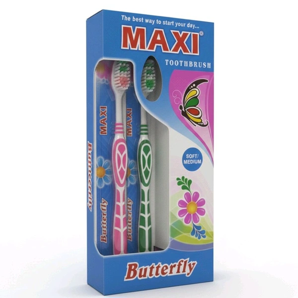 Maxi Brand Toothbrush Butterfly- Mrp30, Price 11/Pcs [Pack of 12 Brush]