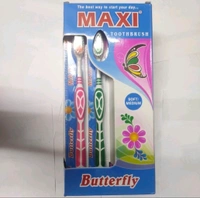 Maxi Brand Toothbrush Butterfly- Mrp30, Price 11/Pcs [Pack of 12 Brush]