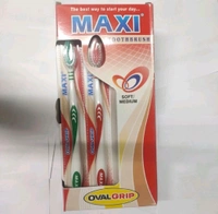Maxi Brand Toothbrush Oval Grip- Mrp30, Price 11/Pcs [Pack of 12 Brush]